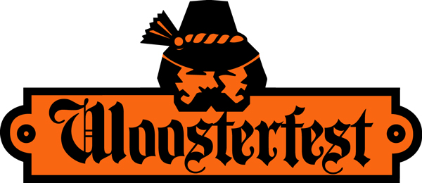 woosterfest-1 - St. Paul Hotel | Boutique Hotel Wooster Ohio Festival logo: orange banner with black Gothic lettering and a black cowboy hat with a rope above it.